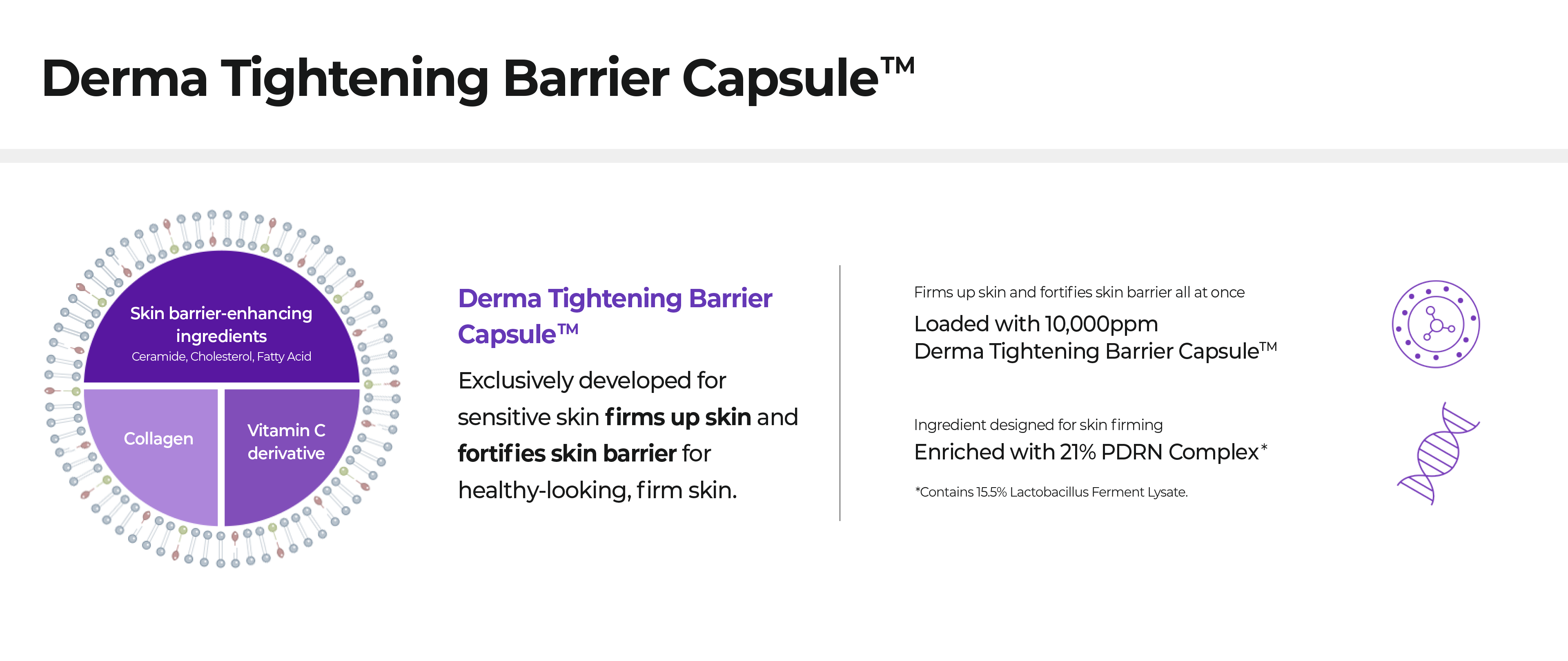 derna tightening barrier capsule™, skin barrier-enhancing ingredients/collagen/vitaminC derivative